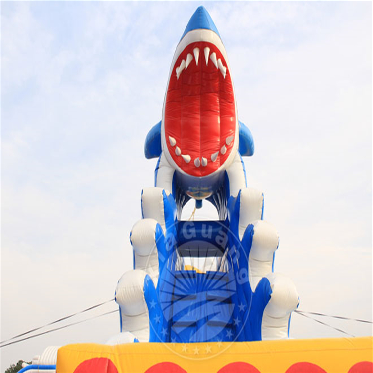 钦州充气大鲨鱼水滑梯